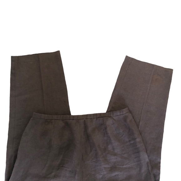 Eileen Fisher Linen Wide Leg Trouser Pant Size XL/18 Pockets Mocha Casual Wear - Picture 4 of 6